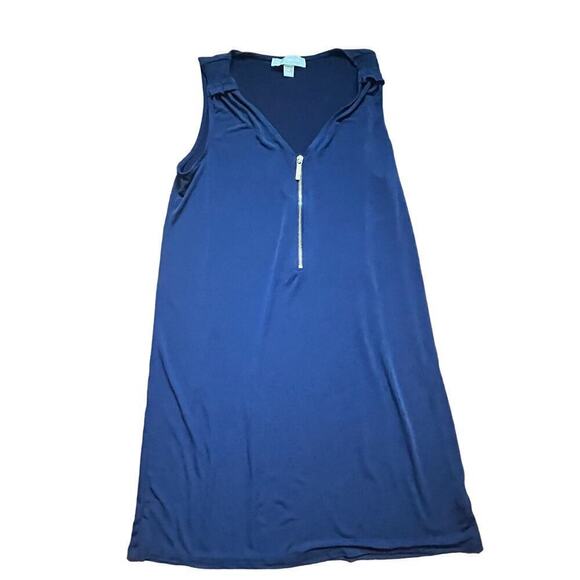 Michael Kors Women's Navy Dress w/ zipper front. Size Medium. Party Wedding - Picture 1 of 5
